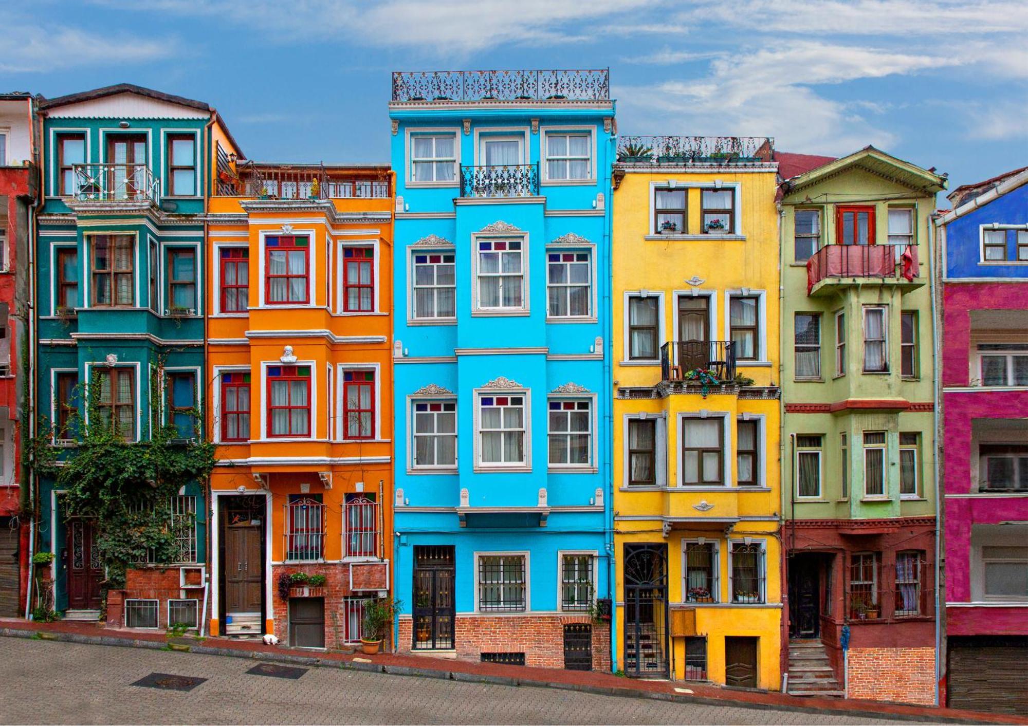 Istanbul Old City Colorful Houses Balat Petrion Hotel — Fotoğraflar 1